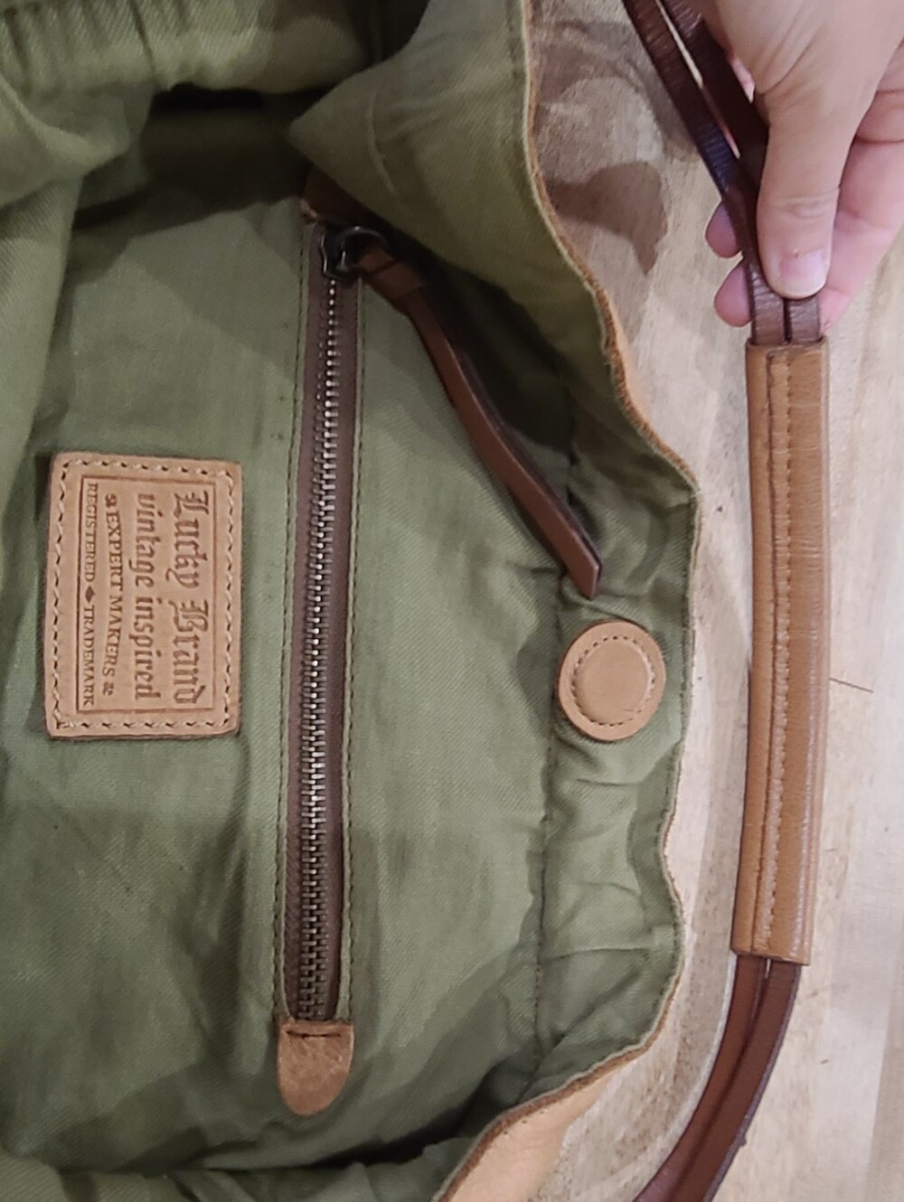 Lucky Brand Tan Hippie Leather Hobo Shoulder Bag - Picture 3 of 8